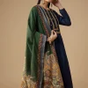Navy Blue Sequin Work Anarkali Set