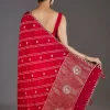 Red Dola Silk Lehriya Saree