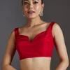 Red Dola Silk Lehriya Saree
