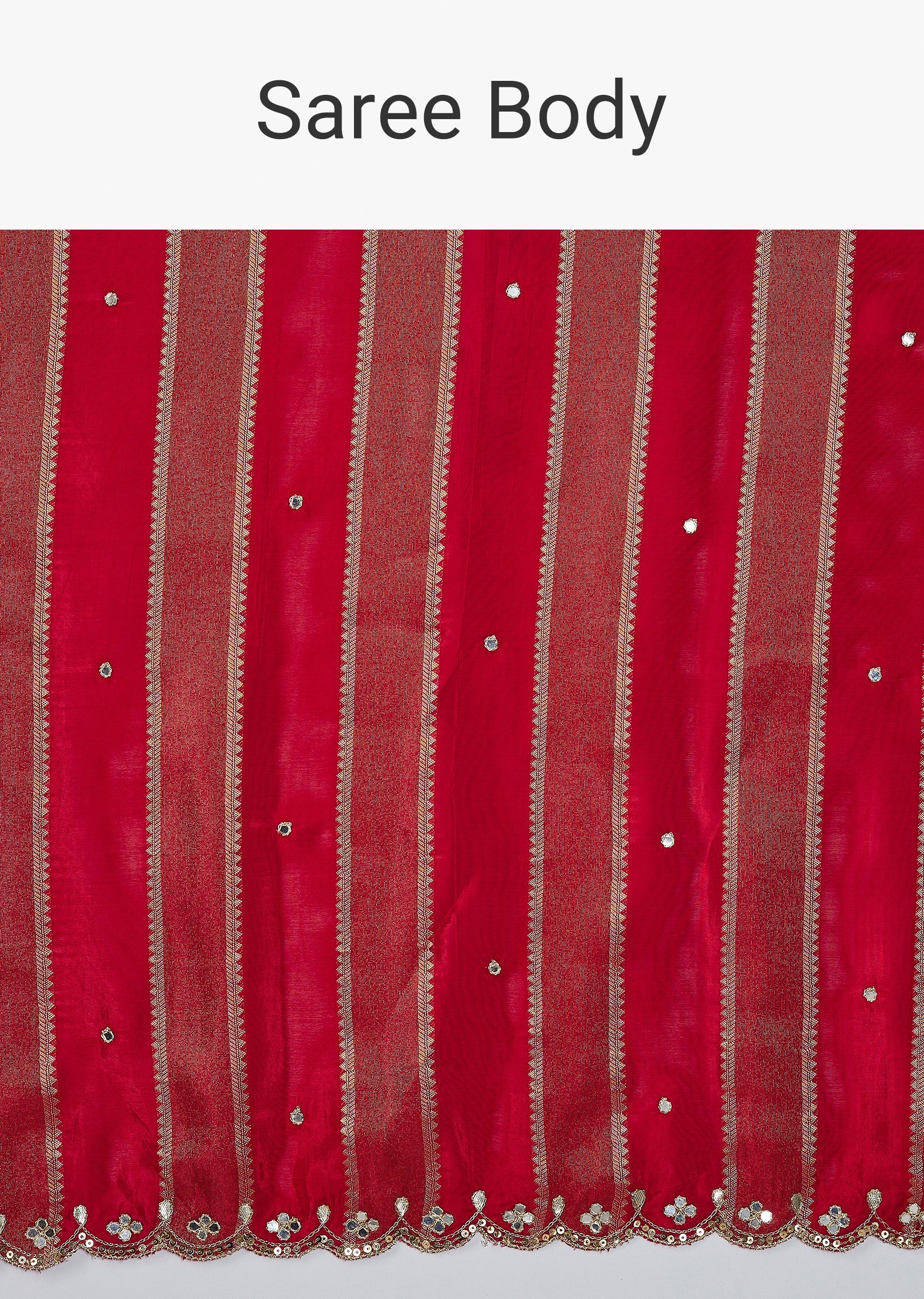 Red Dola Silk Lehriya Saree