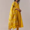 Yellow Gotta & Zardosi Anarkali Set With Dupatta