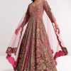 Pink Ombre Printed Anarkali Suit With Gotta And Mirror Work