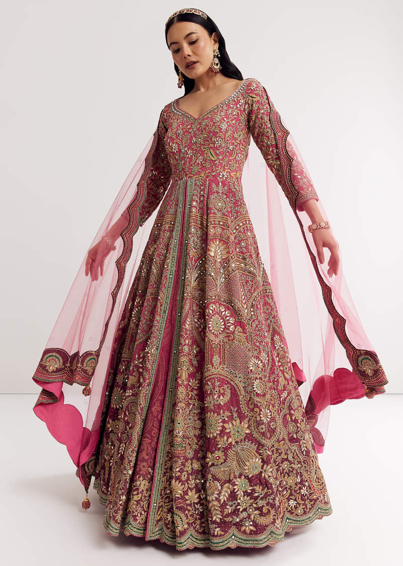 19304-pink-ombre-printed-anarkali-suit-with-gotta-and-mirror-work-1.jpg Pink Ombre Printed Anarkali Suit With Gotta And Mirror Work