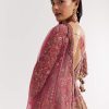 Pink Ombre Printed Anarkali Suit With Gotta And Mirror Work