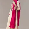 Ivory Anarkali Suit With Gotta Lace Work And Dupatta