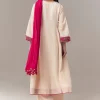 Ivory Anarkali Suit With Gotta Lace Work And Dupatta