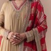 Gold Zardozi Embellished Anarkali with Dupatta