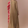 Gold Zardozi Embellished Anarkali with Dupatta