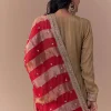 Gold Zardozi Embellished Anarkali with Dupatta