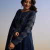 Blue Beaded Anarkali Set With Dupatta