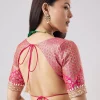 Pastel Pink Embroidered Saree With Unstitched Blouse