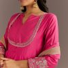 19402-pink-chanderi-anarkali-with-gotta-moti-neckline-and-lace-dupatta-2.jpg Pink Chanderi Anarkali With Gotta Moti Neckline And Lace Dupatta
