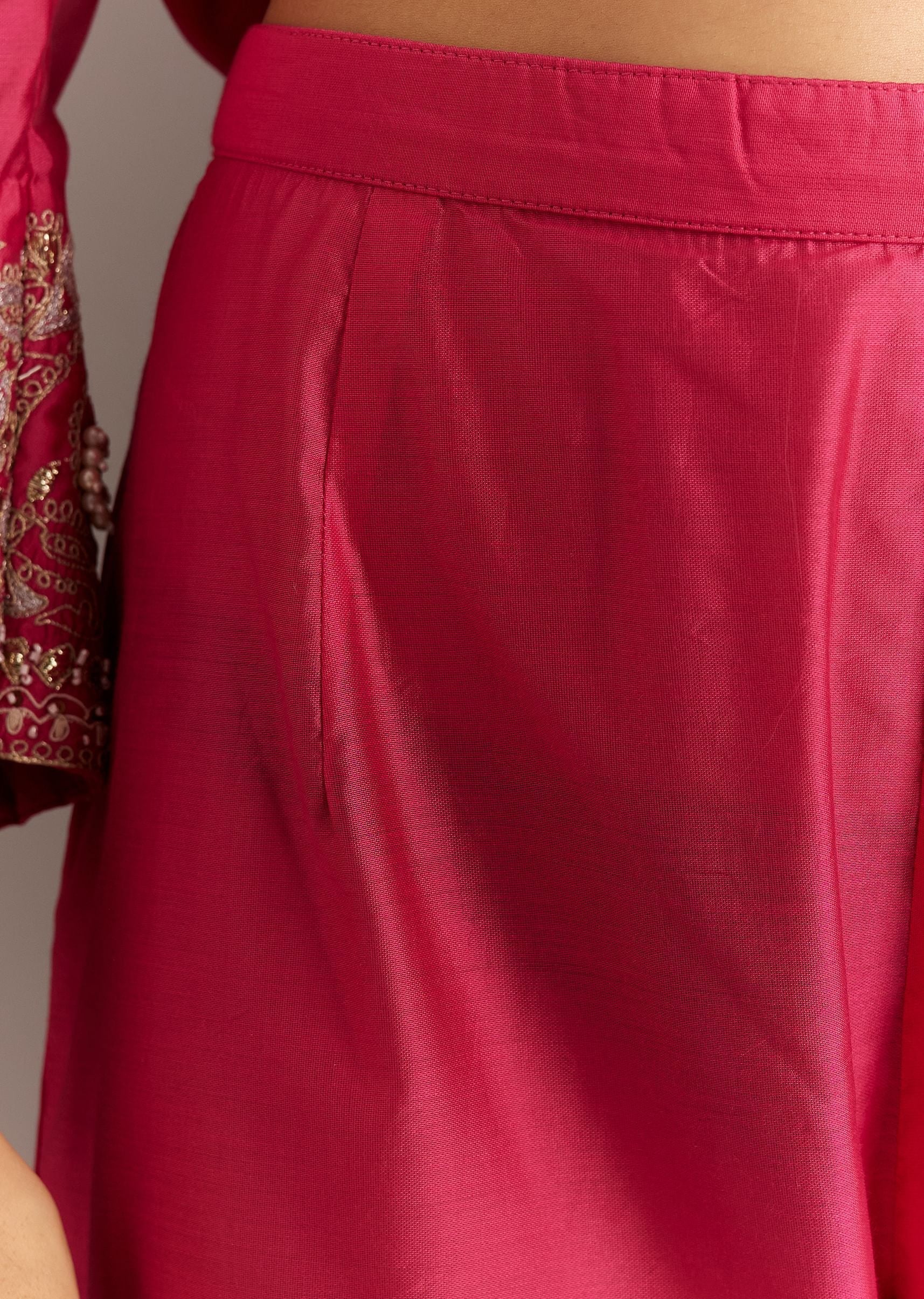 19402-pink-chanderi-anarkali-with-gotta-moti-neckline-and-lace-dupatta-6.jpg Pink Chanderi Anarkali With Gotta Moti Neckline And Lace Dupatta