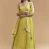 Green Tissue Anarkali Suit With Intricate Zari Work