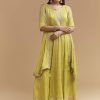 Green Tissue Anarkali Suit With Intricate Zari Work