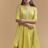Green Tissue Anarkali Suit With Intricate Zari Work