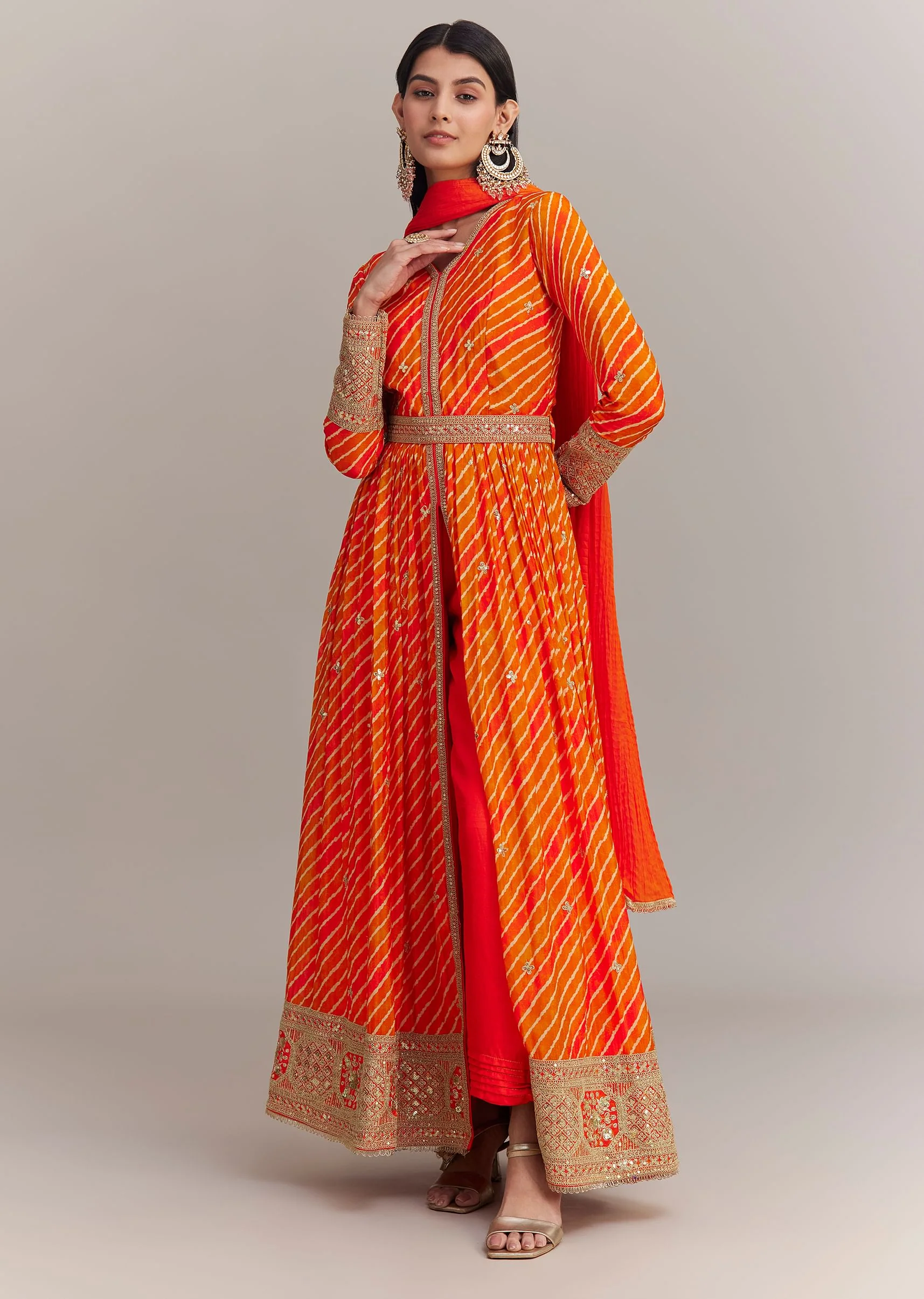 19437-orange-chinon-leheriya-embroidered-anarkali-set-1.webp Orange Chinon Leheriya Embroidered Anarkali Set