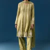 Mehendi Green Pastel Pakistani Style Peplum Anarkali Suit With Thread Work
