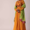 Orange Chiffon Anarkali With Dupatta