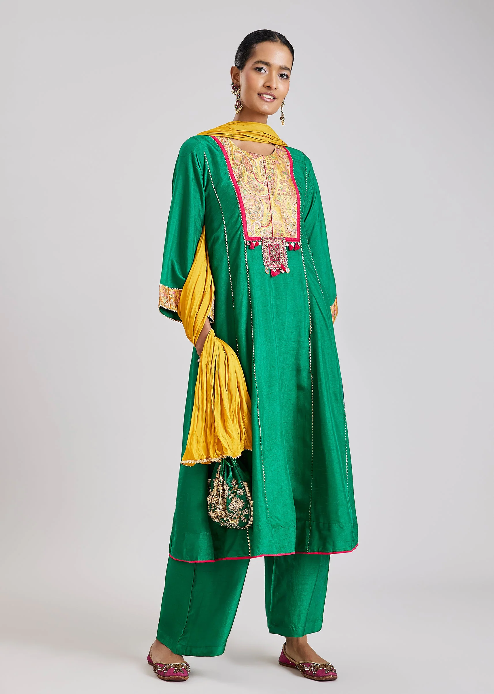 19496-green-patchwork-anarkali-set-1.webp Green Patchwork Anarkali Set