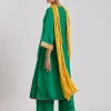 Green Patchwork Anarkali Set