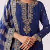 Blue Floor Length Anarkali With Zardozi Sequin Sparkle