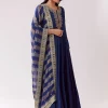 Blue Floor Length Anarkali With Zardozi Sequin Sparkle