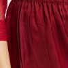 Red Printed Chiffon Sequin Kurta Set With Dupatta