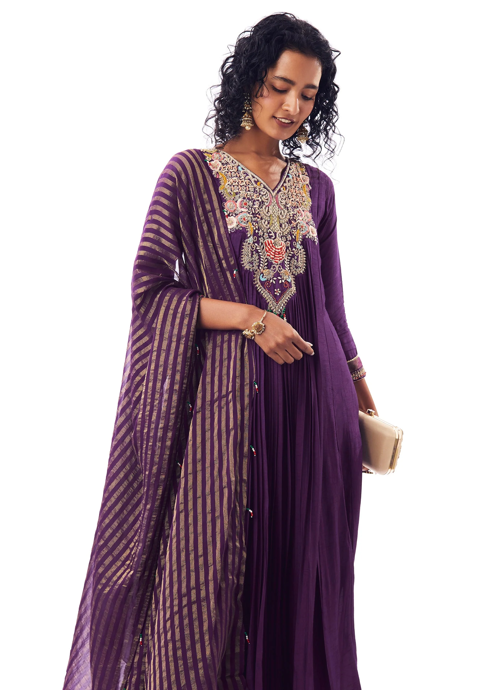 Purple Anarkali Suit