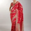 Red Dola Silk Jungla Weave Saree
