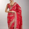 Red Dola Silk Jungla Weave Saree