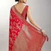 Red Dola Silk Jungla Weave Saree