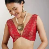 Red Dola Silk Jungla Weave Saree