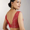 Red Dola Silk Jungla Weave Saree