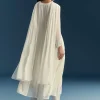 White Chinon Anarkali Suit With Sequins Work