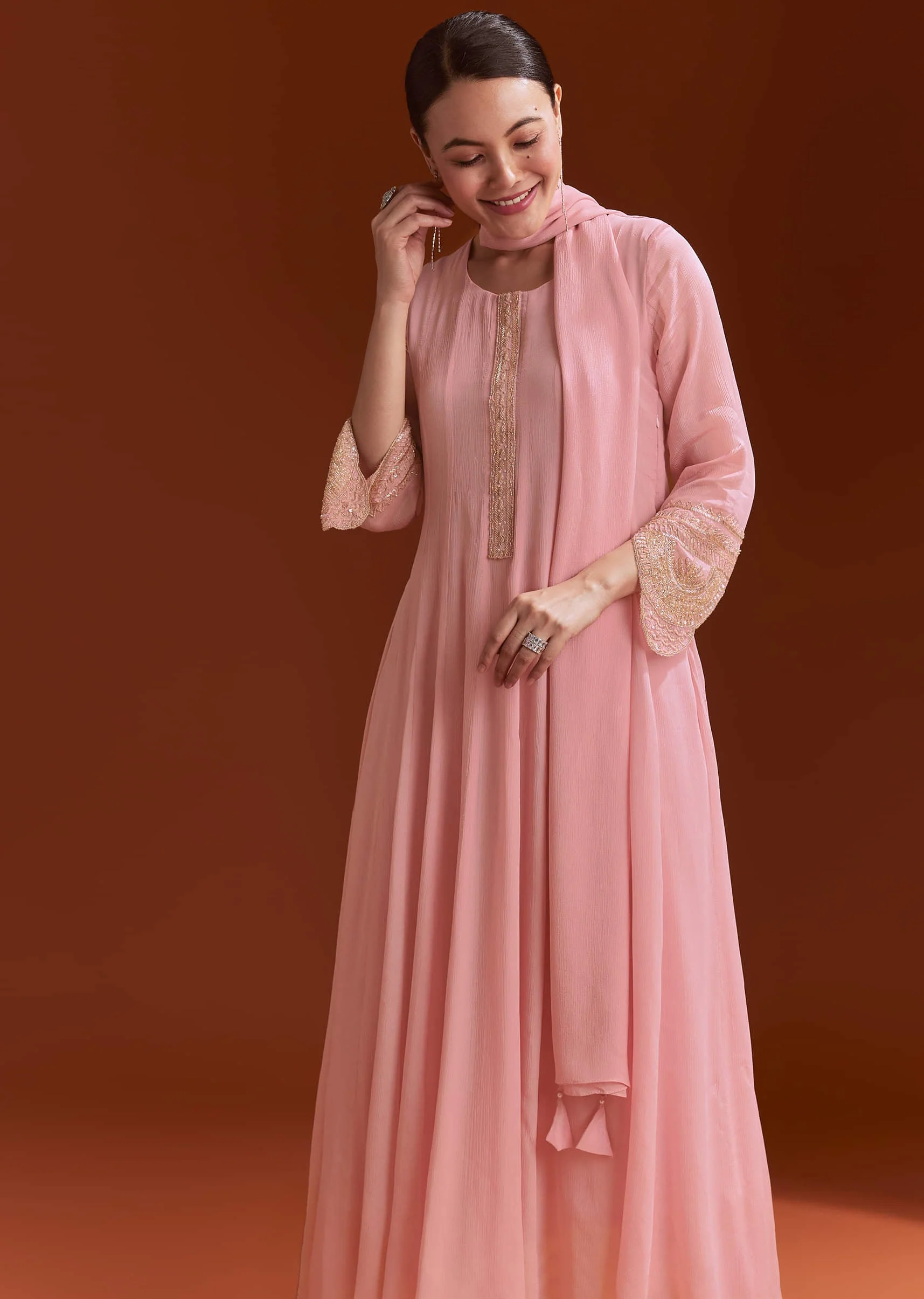 19580-light-pink-chinon-anarkali-suit-with-cut-dana-and-beads-work-1.webp Light Pink Chinon Anarkali Suit With Cut Dana And Beads Work