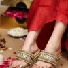 Embellished Off-White Wedges