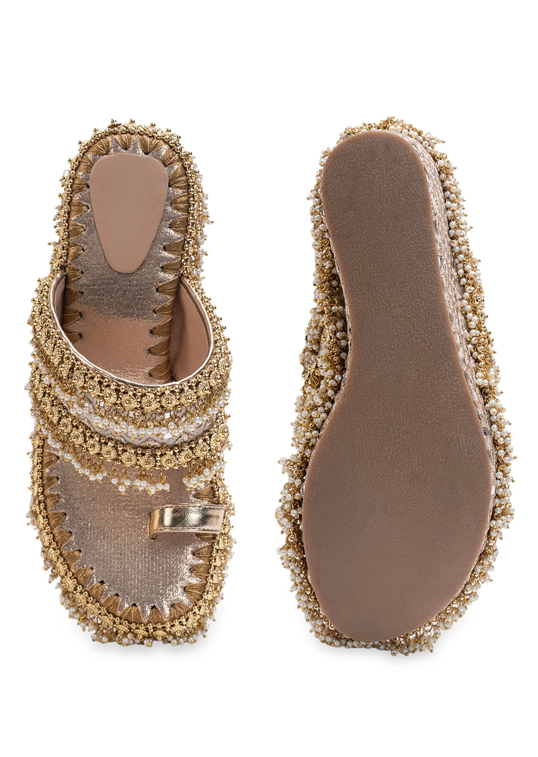 Embellished Off-White Wedges
