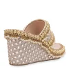 Embellished Off-White Wedges