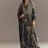 Brown Muslin Printed Anarkali Suit
