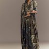 Brown Muslin Printed Anarkali Suit