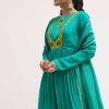 Aqua Green Chiffon Anarkali With Tissue Dupatta