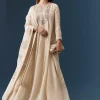 Cream Zardozi Work Anarkali Set