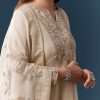 Cream Zardozi Work Anarkali Set