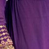 Purple Zari Neckline Chinon Anarkali Suit With Organza Dupatta