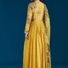 Yellow Printed Chinon Anarkali Suit With Dupatta