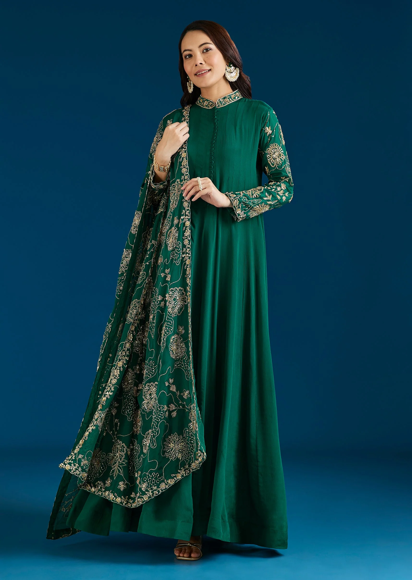 19683-dark-green-embroidered-chinon-anarkali-suit-with-dupatta-1.webp Dark Green Embroidered Chinon Anarkali Suit With Dupatta