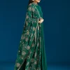Dark Green Embroidered Chinon Anarkali Suit With Dupatta