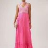 Pastel Pink Cut Dana Sequin Anarkali With Dupatta