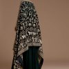 Dark Green Anarkali Set with Sequin Work